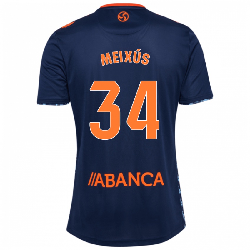 Heren Pablo Meixús #34 Marineblauw Uitshirt Uittenue 2024/25 T-Shirt