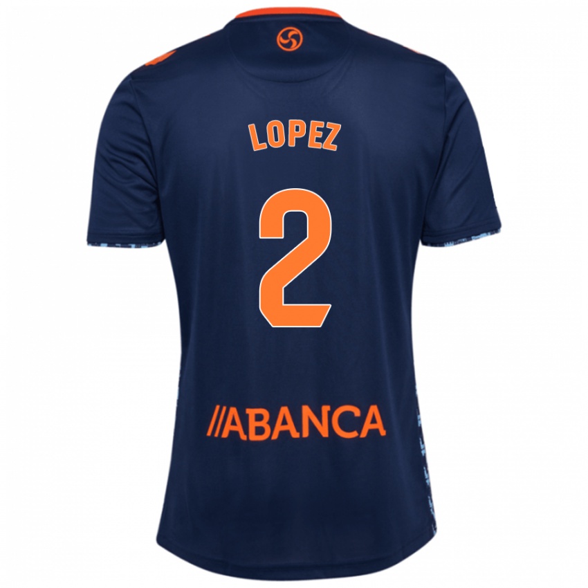 Heren Iván López #2 Marineblauw Uitshirt Uittenue 2024/25 T-Shirt