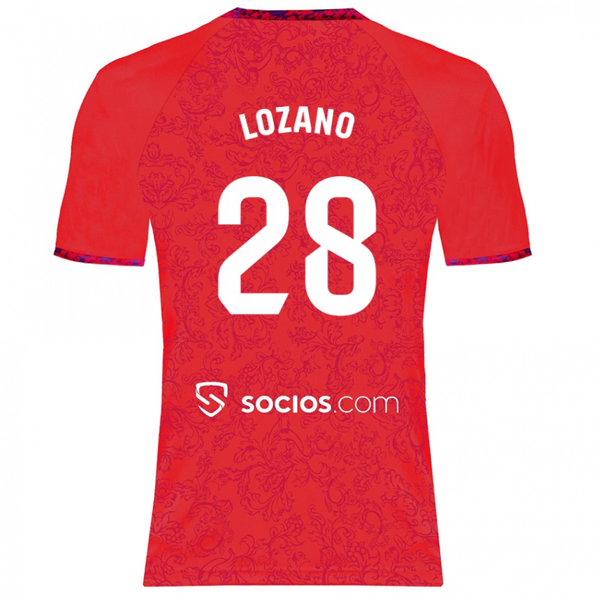 Heren Elena Lozano #28 Rood Uitshirt Uittenue 2024/25 T-Shirt