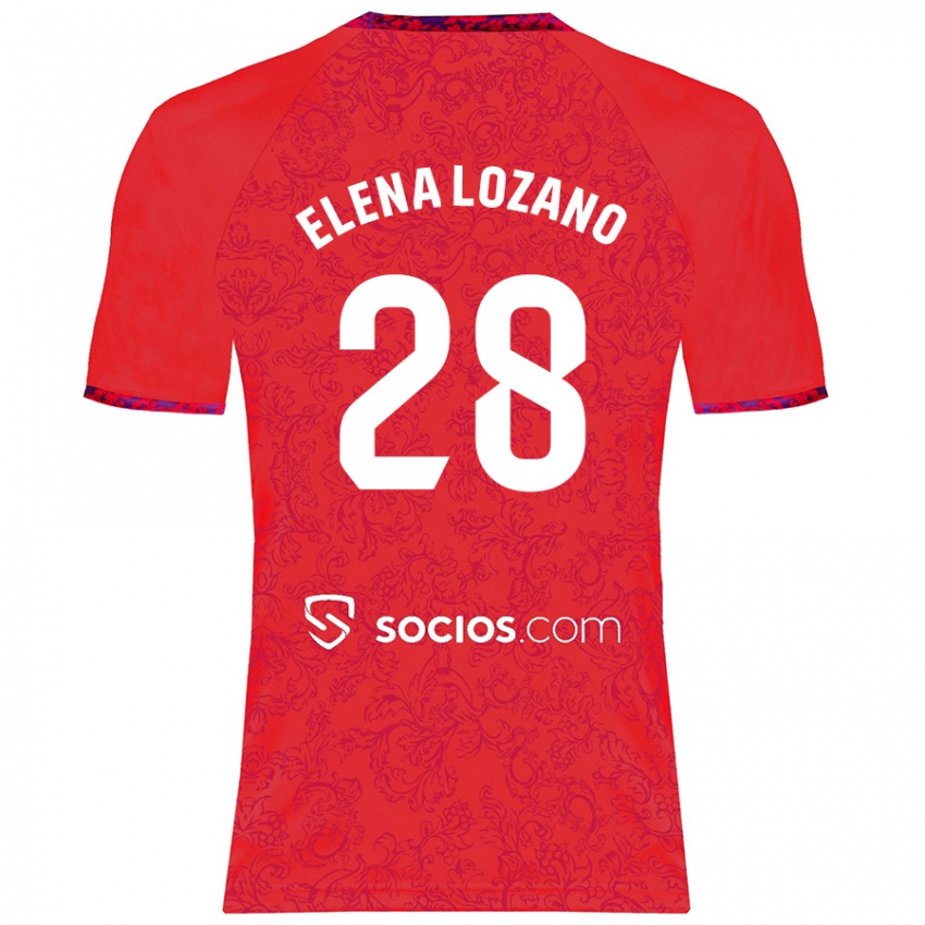 Heren Elena Lozano Gallego #28 Rood Uitshirt Uittenue 2024/25 T-Shirt