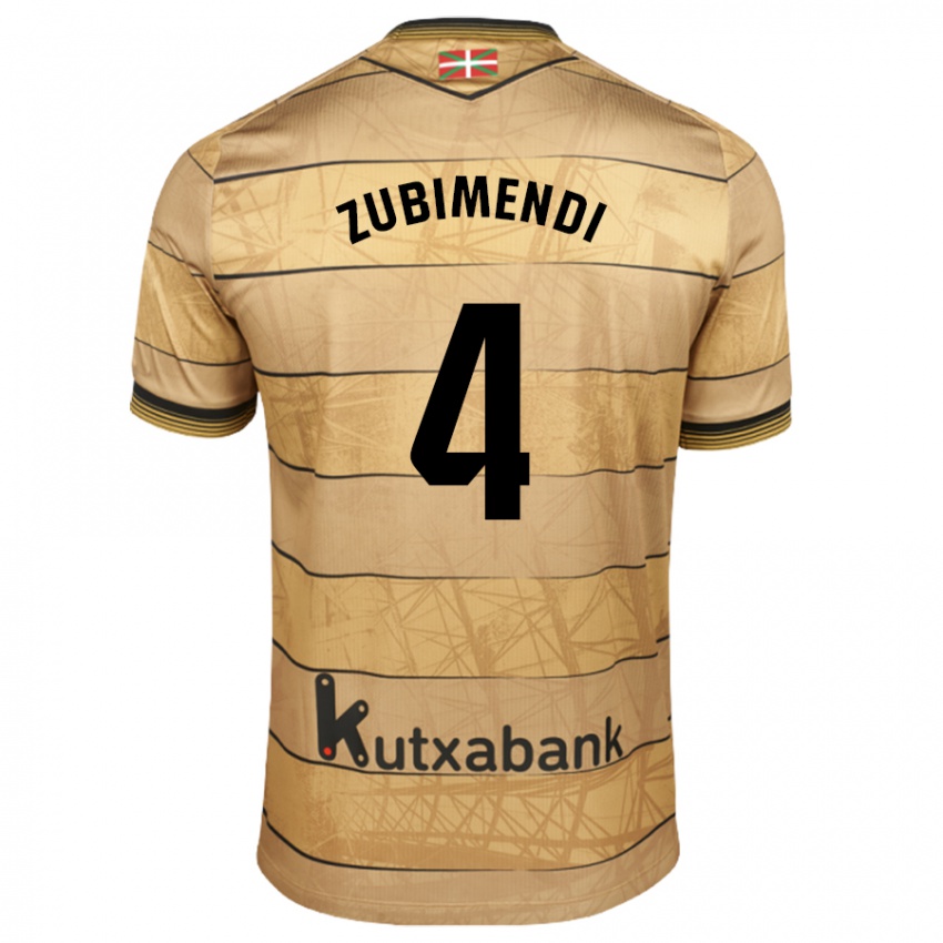 Heren Martin Zubimendi #4 Bruin Uitshirt Uittenue 2024/25 T-Shirt