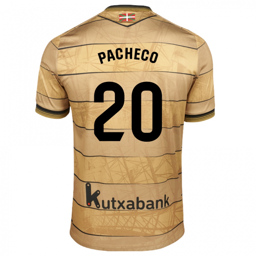 Heren Jon Pacheco #20 Bruin Uitshirt Uittenue 2024/25 T-Shirt