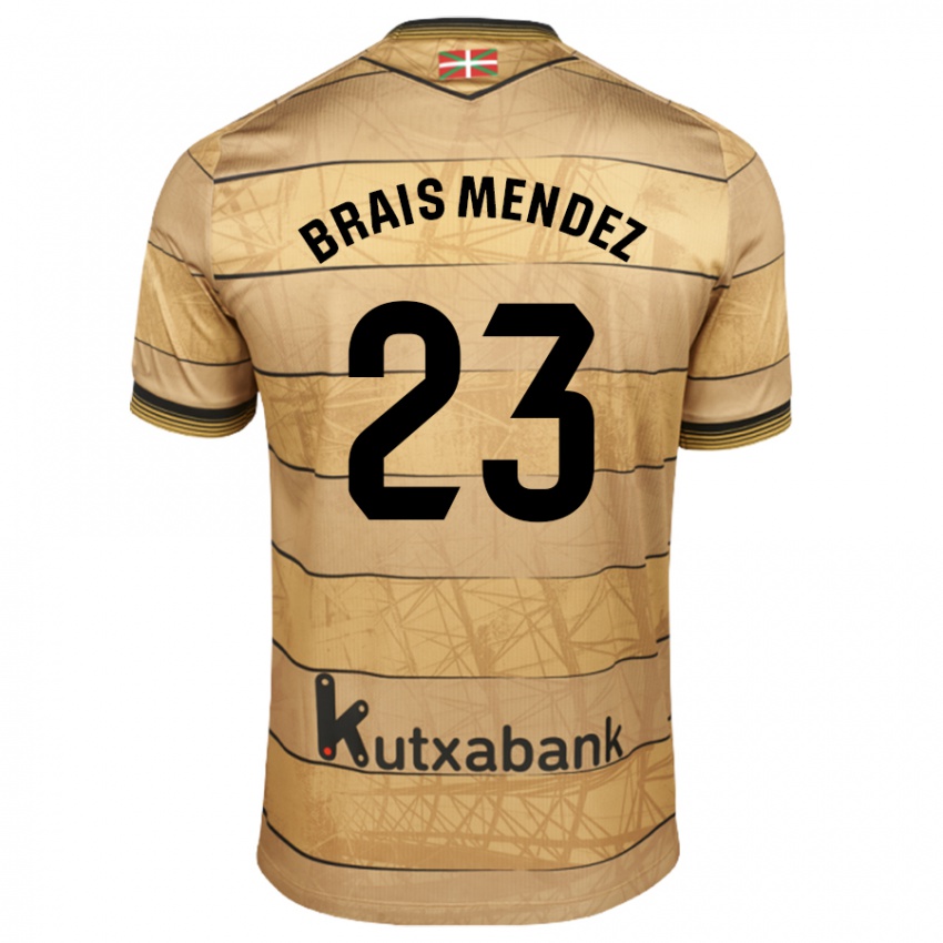 Heren Brais Mendez #23 Bruin Uitshirt Uittenue 2024/25 T-Shirt