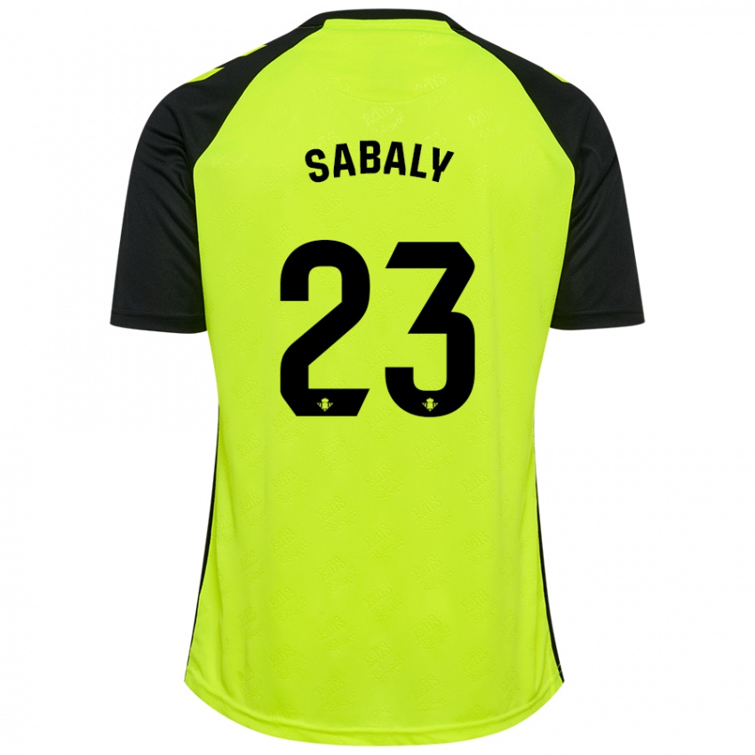 Heren Youssouf Sabaly #23 Fluorescerend Geel Zwart Uitshirt Uittenue 2024/25 T-Shirt