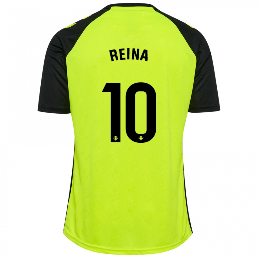 Heren Carlos Reina #10 Fluorescerend Geel Zwart Uitshirt Uittenue 2024/25 T-Shirt