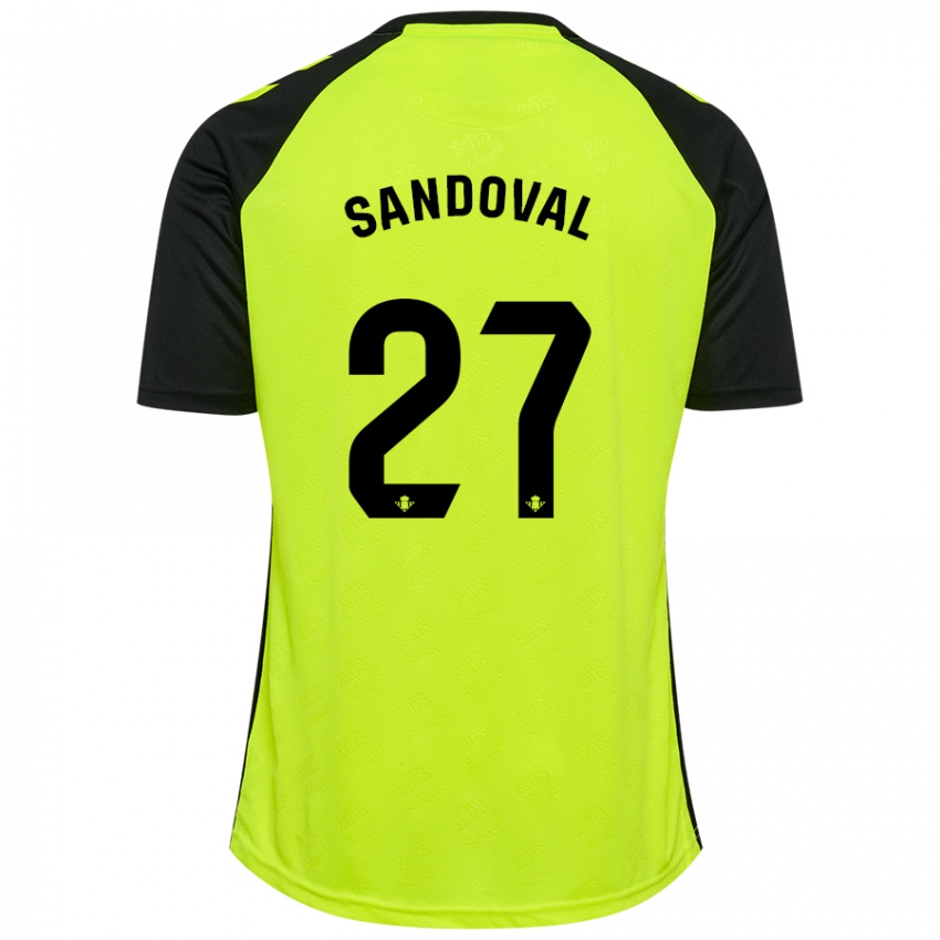 Heren Keimer Sandoval #27 Fluorescerend Geel Zwart Uitshirt Uittenue 2024/25 T-Shirt