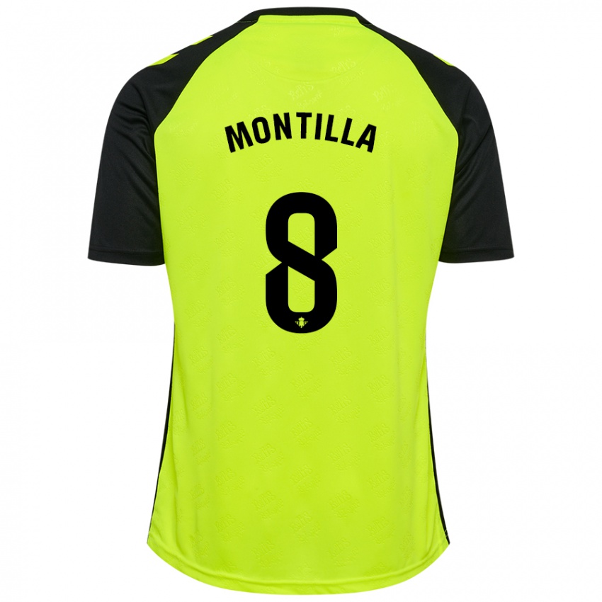 Heren Natalia Montilla #8 Fluorescerend Geel Zwart Uitshirt Uittenue 2024/25 T-Shirt