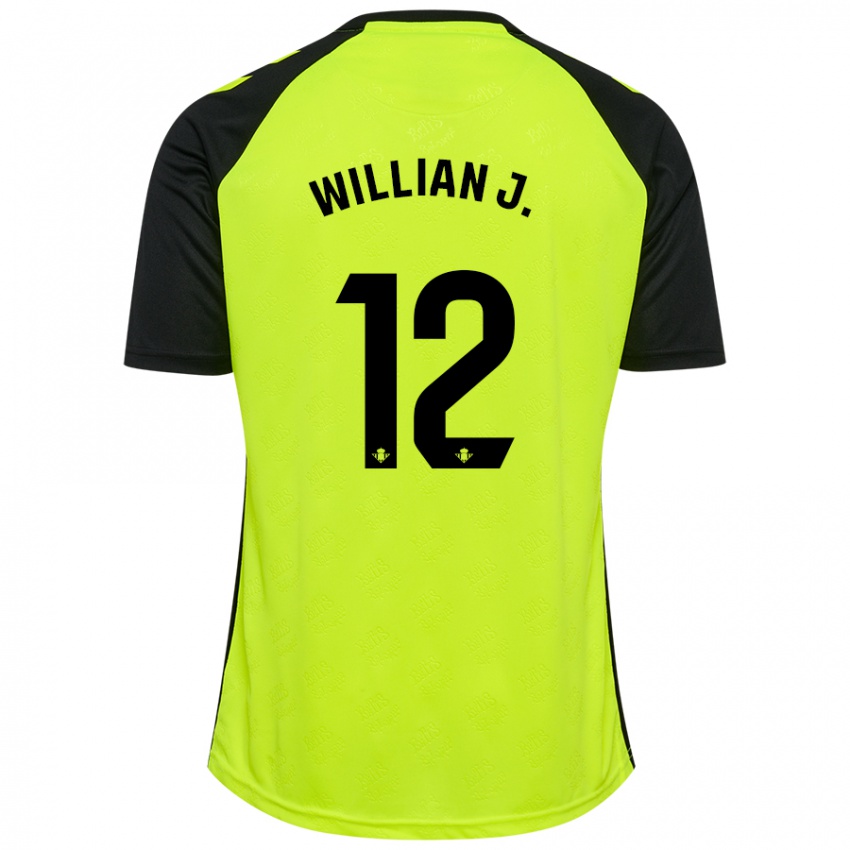 Heren Willian Jose #12 Fluorescerend Geel Zwart Uitshirt Uittenue 2024/25 T-Shirt