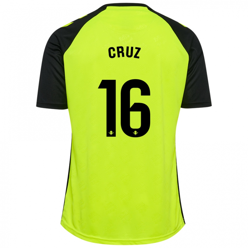 Heren Juan Cruz #16 Fluorescerend Geel Zwart Uitshirt Uittenue 2024/25 T-Shirt