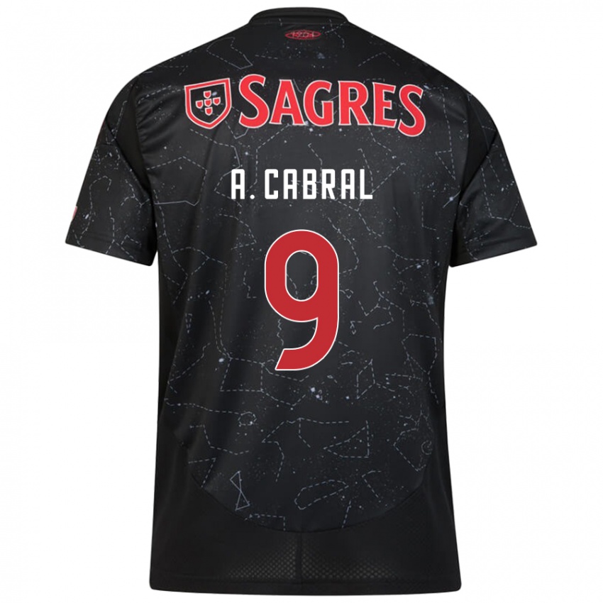 Heren Arthur Cabral #9 Zwart Rood Uitshirt Uittenue 2024/25 T-Shirt