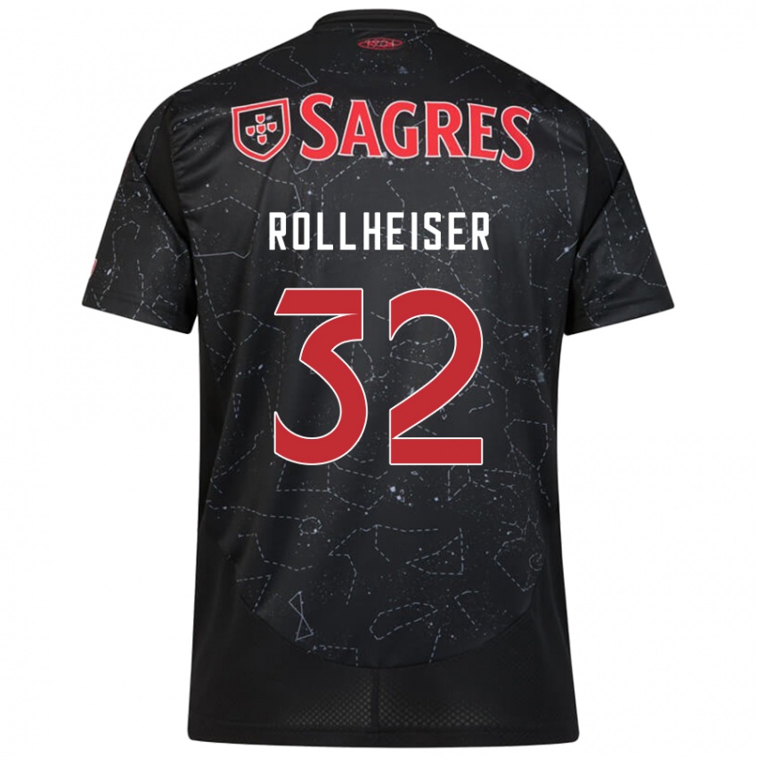 Heren Benjamín Rollheiser #32 Zwart Rood Uitshirt Uittenue 2024/25 T-Shirt