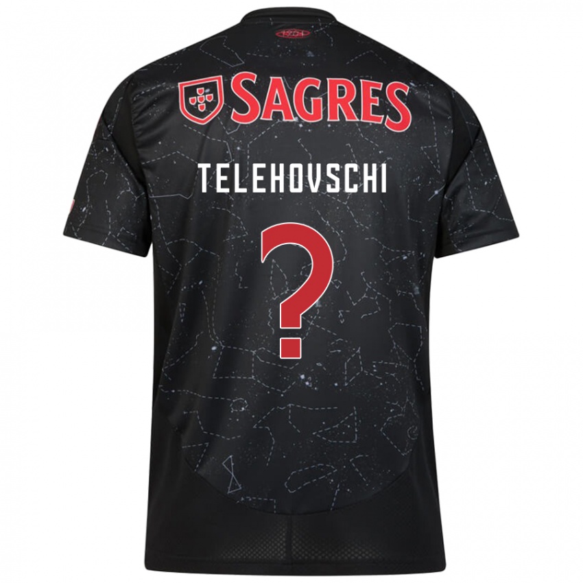 Heren Dinis Telehovschi #0 Zwart Rood Uitshirt Uittenue 2024/25 T-Shirt