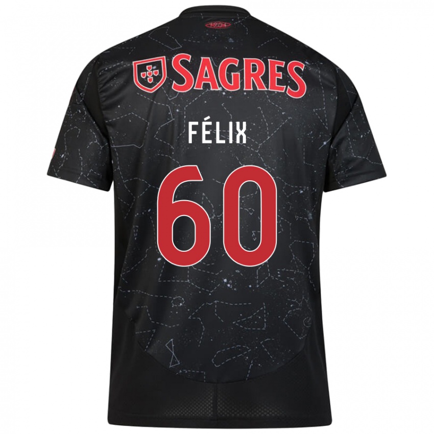 Heren Nuno Félix #60 Zwart Rood Uitshirt Uittenue 2024/25 T-Shirt