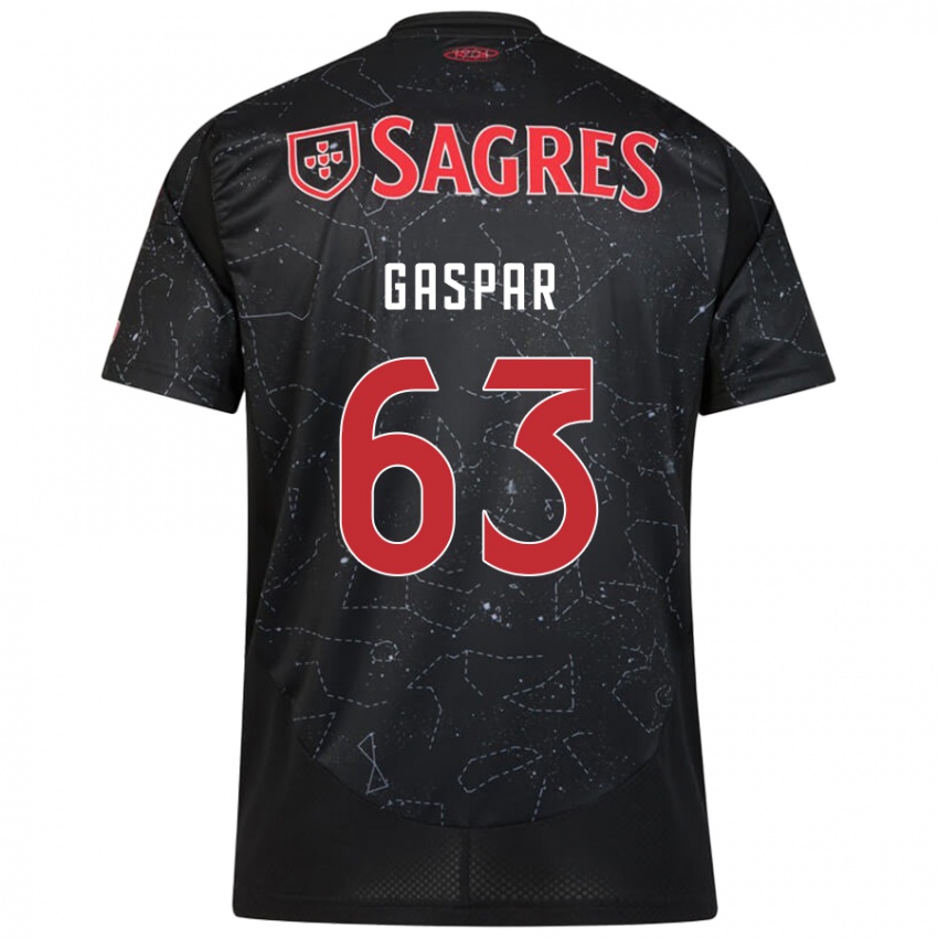 Heren Guilherme Gaspar #63 Zwart Rood Uitshirt Uittenue 2024/25 T-Shirt