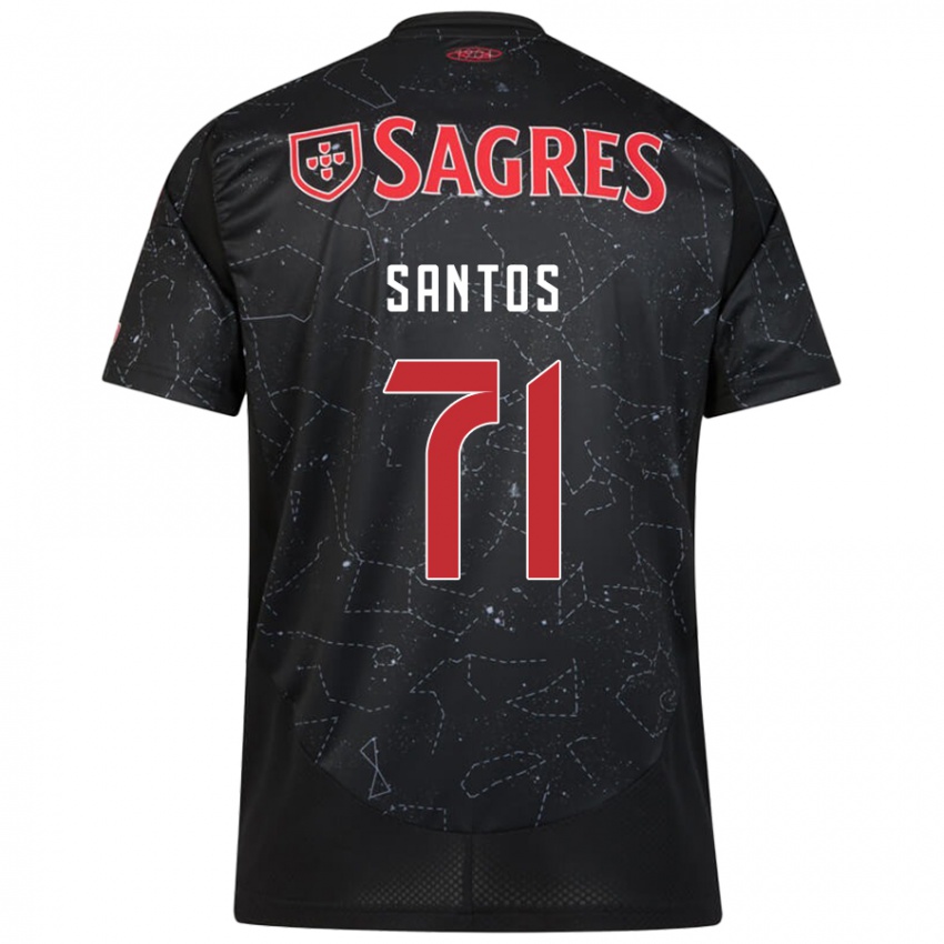 Heren Leandro Santos #71 Zwart Rood Uitshirt Uittenue 2024/25 T-Shirt