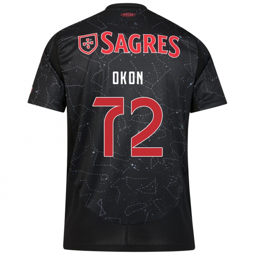 Heren Paul Okon #72 Zwart Rood Uitshirt Uittenue 2024/25 T-Shirt