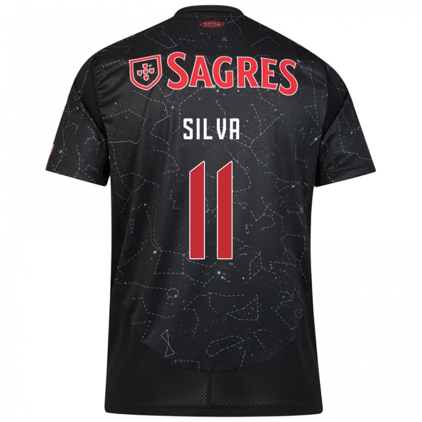 Heren Jéssica Silva #11 Zwart Rood Uitshirt Uittenue 2024/25 T-Shirt