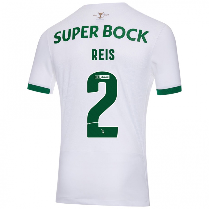 Heren Matheus Reis #2 Wit Groen Uitshirt Uittenue 2024/25 T-Shirt