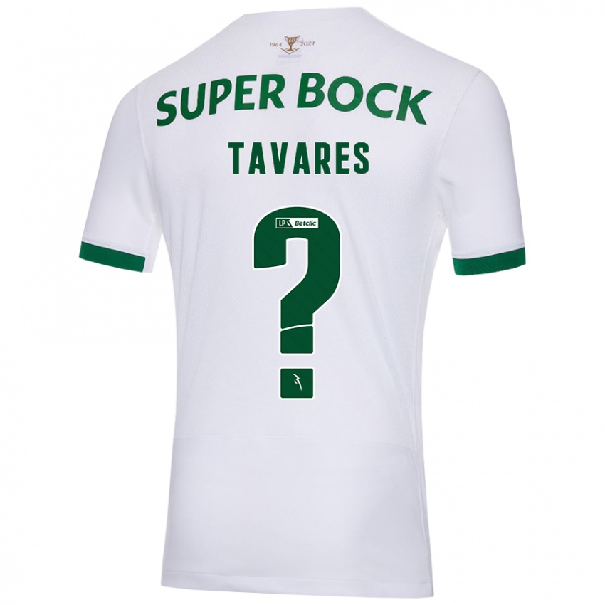 Heren Leonardo Tavares #0 Wit Groen Uitshirt Uittenue 2024/25 T-Shirt