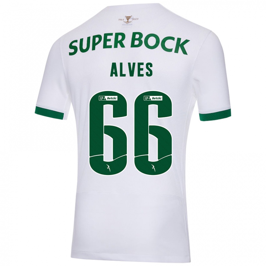 Heren Miguel Alves #66 Wit Groen Uitshirt Uittenue 2024/25 T-Shirt