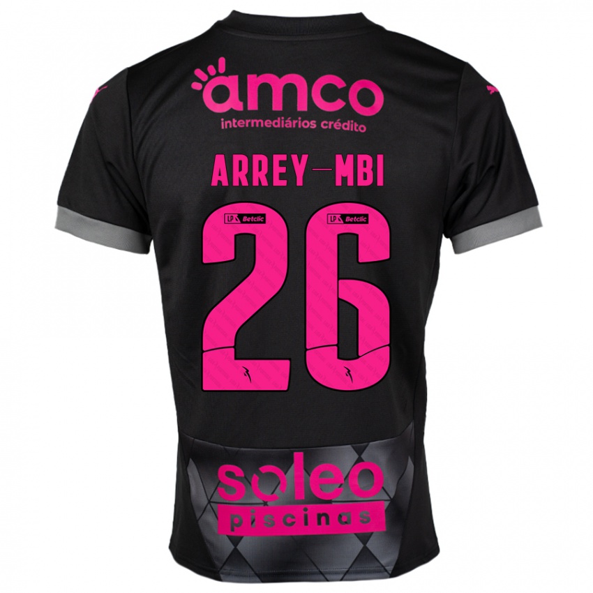 Heren Bright Arrey-Mbi #26 Zwart Roze Uitshirt Uittenue 2024/25 T-Shirt