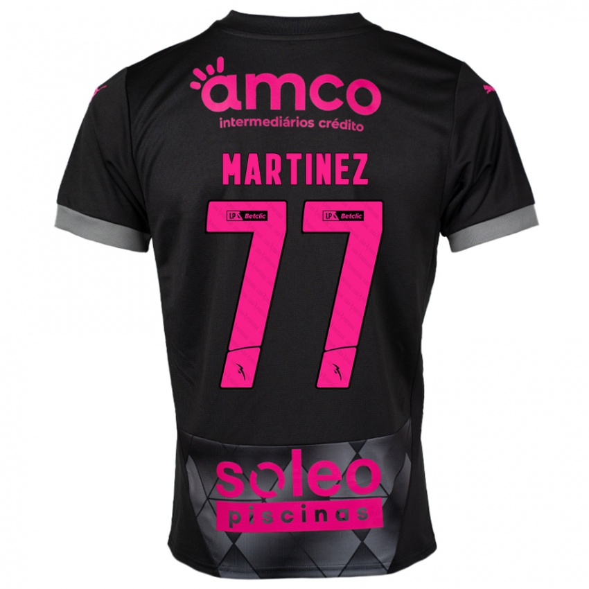 Heren Gabri Martínez #77 Zwart Roze Uitshirt Uittenue 2024/25 T-Shirt