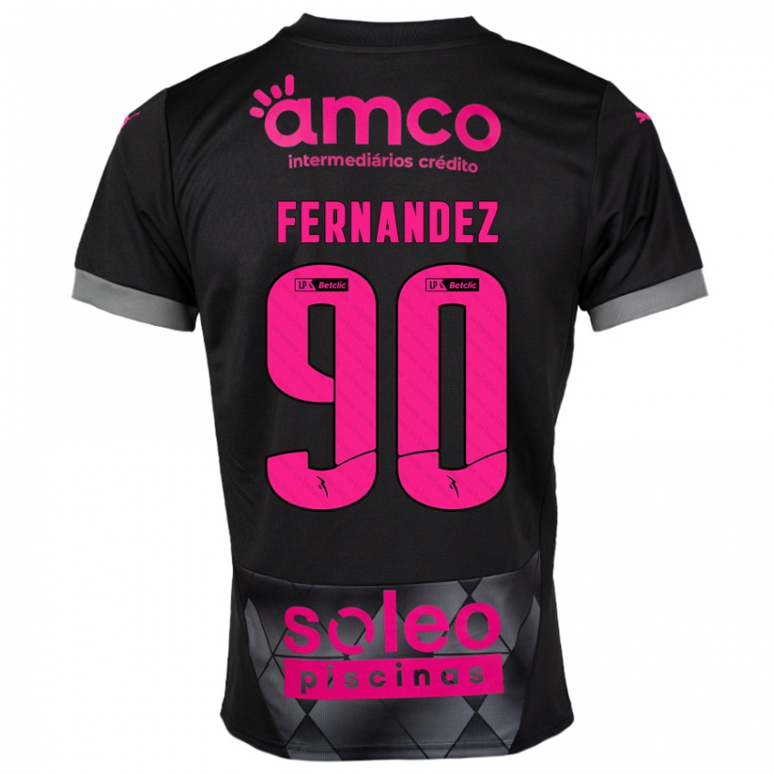 Heren Roberto Fernández #90 Zwart Roze Uitshirt Uittenue 2024/25 T-Shirt