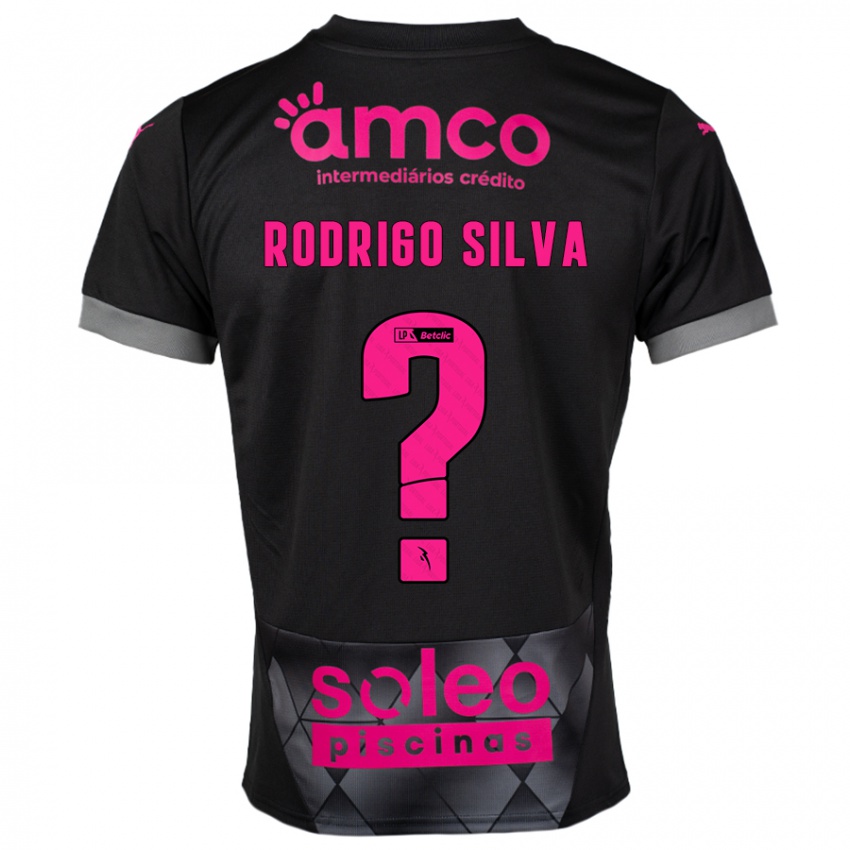 Heren Rodrigo Silva #0 Zwart Roze Uitshirt Uittenue 2024/25 T-Shirt