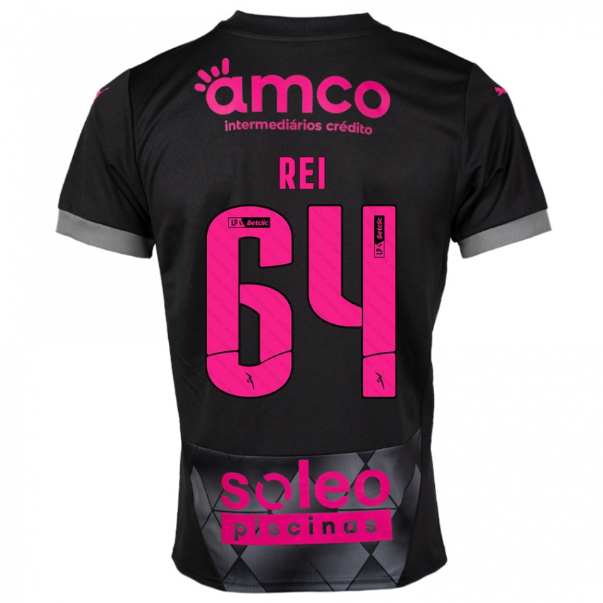 Heren Ricardo Rei #64 Zwart Roze Uitshirt Uittenue 2024/25 T-Shirt