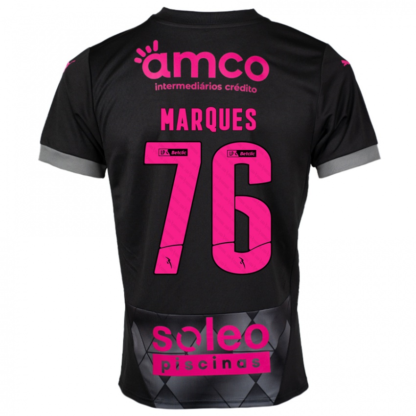 Heren Tomás Marques #76 Zwart Roze Uitshirt Uittenue 2024/25 T-Shirt