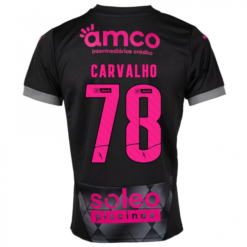 Heren João Carvalho #78 Zwart Roze Uitshirt Uittenue 2024/25 T-Shirt