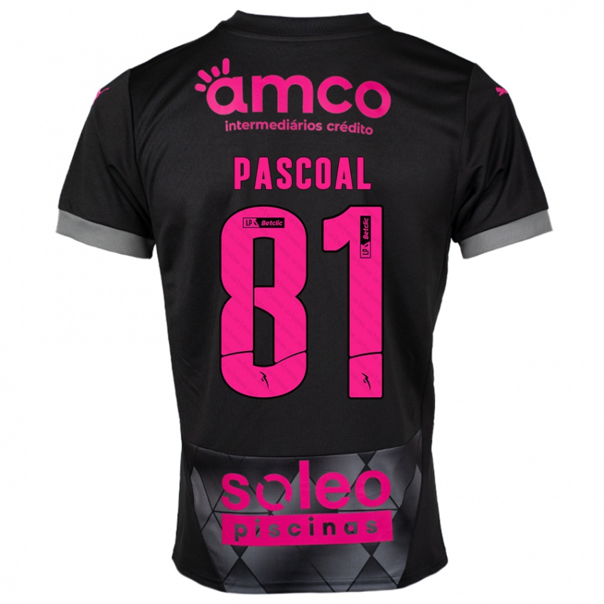 Heren Fodé Pascoal #81 Zwart Roze Uitshirt Uittenue 2024/25 T-Shirt