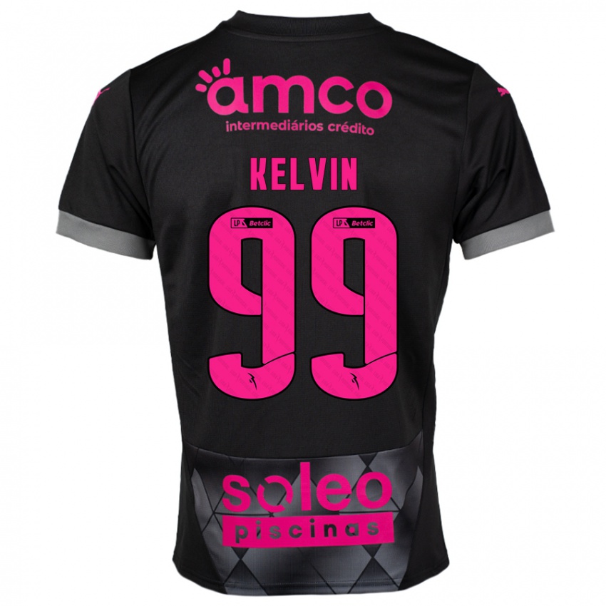 Heren Kauan Kelvin #99 Zwart Roze Uitshirt Uittenue 2024/25 T-Shirt