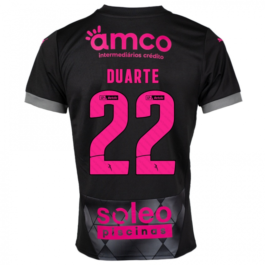 Heren Vânia Duarte #22 Zwart Roze Uitshirt Uittenue 2024/25 T-Shirt