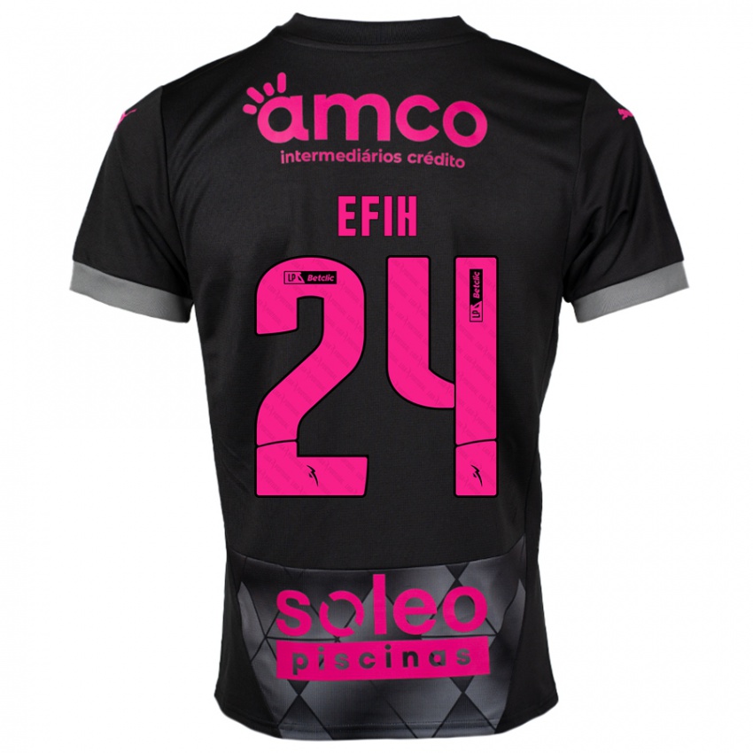 Heren Peace Efih #24 Zwart Roze Uitshirt Uittenue 2024/25 T-Shirt