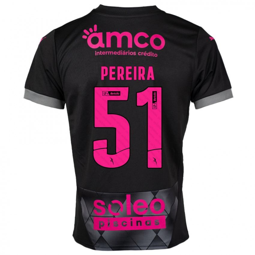 Heren Evy Pereira #51 Zwart Roze Uitshirt Uittenue 2024/25 T-Shirt