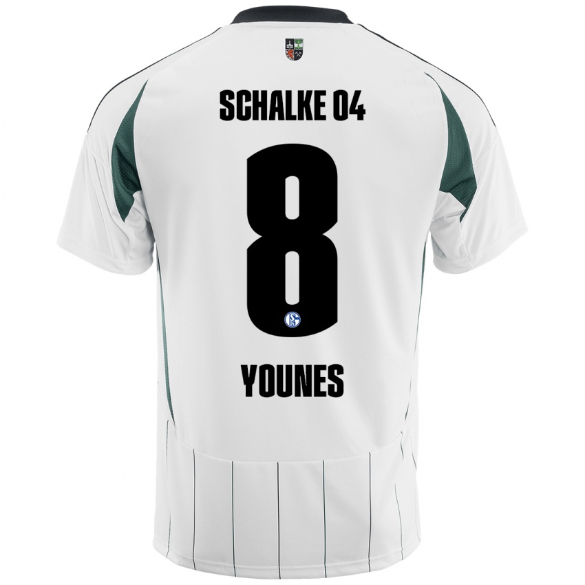 Heren Amin Younes #8 Wit Groen Uitshirt Uittenue 2024/25 T-Shirt