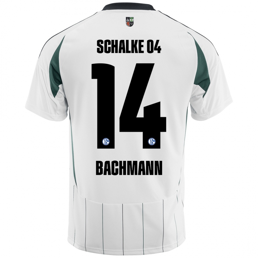 Heren Janik Bachmann #14 Wit Groen Uitshirt Uittenue 2024/25 T-Shirt