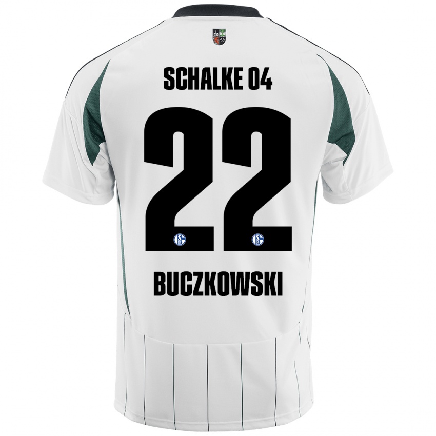 Heren Philip Buczkowski #22 Wit Groen Uitshirt Uittenue 2024/25 T-Shirt