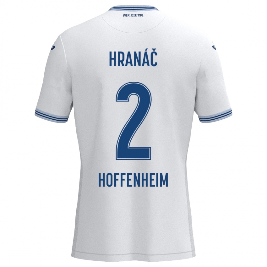 Heren Robin Hranac #2 Wit Blauw Uitshirt Uittenue 2024/25 T-Shirt