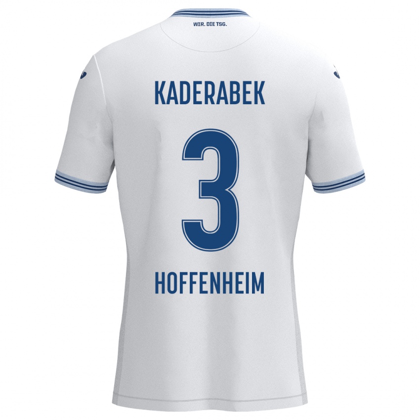 Heren Pavel Kaderabek #3 Wit Blauw Uitshirt Uittenue 2024/25 T-Shirt