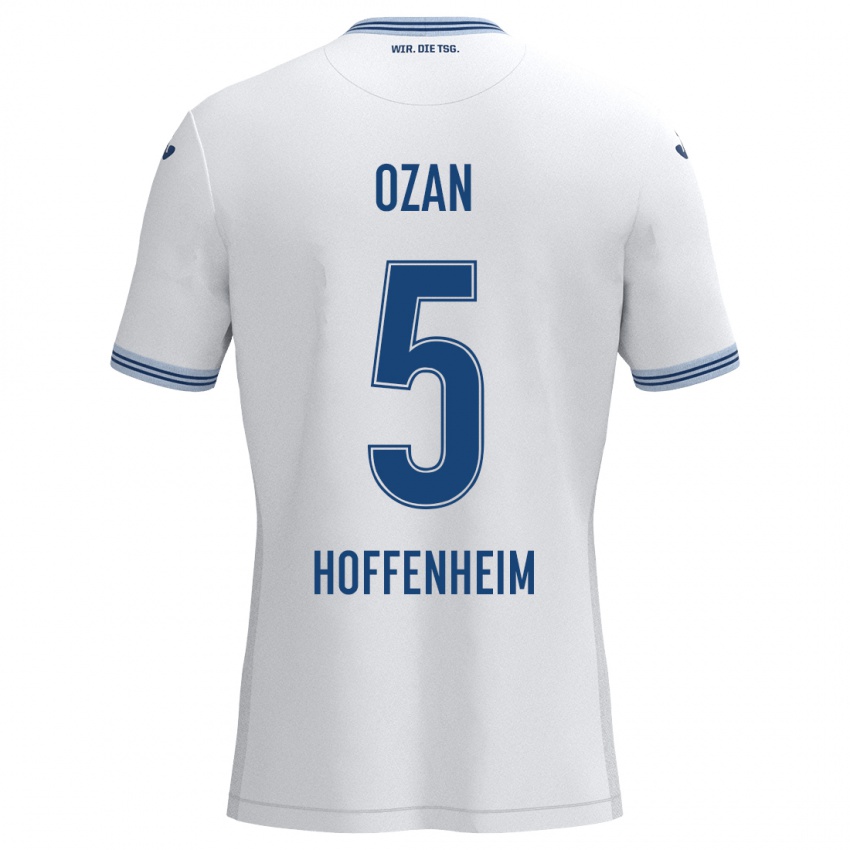 Heren Ozan Kabak #5 Wit Blauw Uitshirt Uittenue 2024/25 T-Shirt