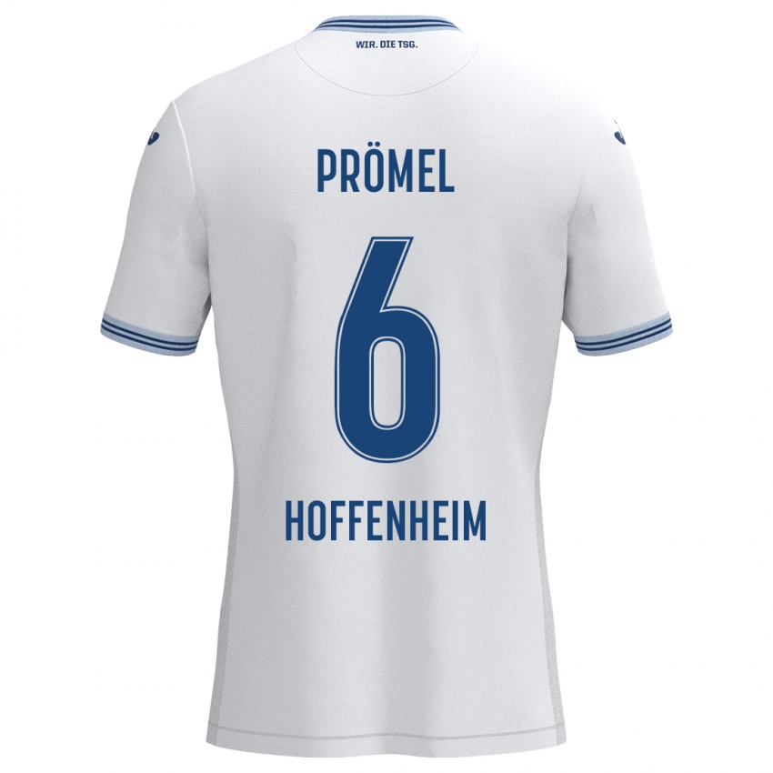 Heren Grischa Prömel #6 Wit Blauw Uitshirt Uittenue 2024/25 T-Shirt