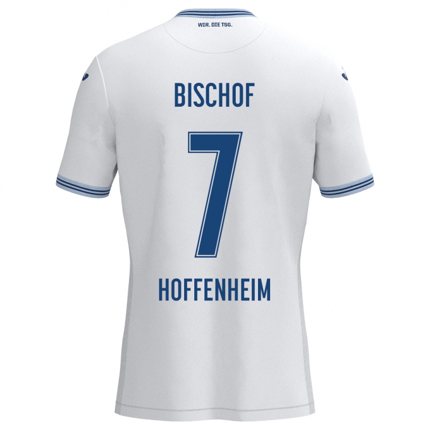 Heren Tom Bischof #7 Wit Blauw Uitshirt Uittenue 2024/25 T-Shirt