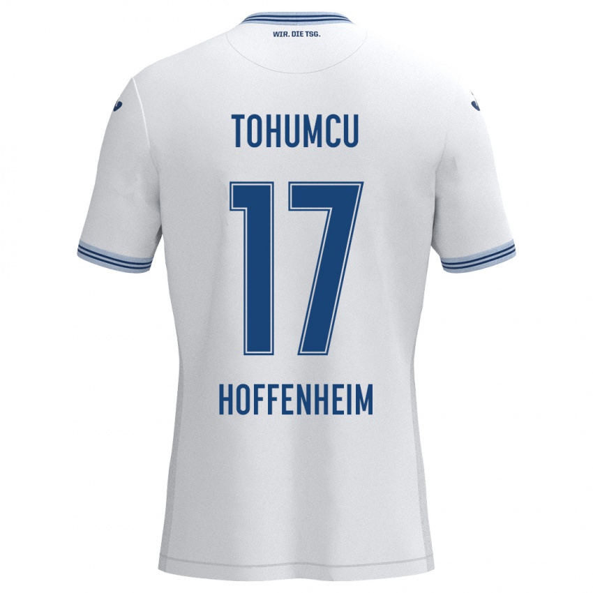 Heren Umut Tohumcu #17 Wit Blauw Uitshirt Uittenue 2024/25 T-Shirt