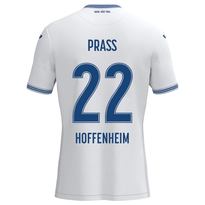 Heren Alexander Prass #22 Wit Blauw Uitshirt Uittenue 2024/25 T-Shirt