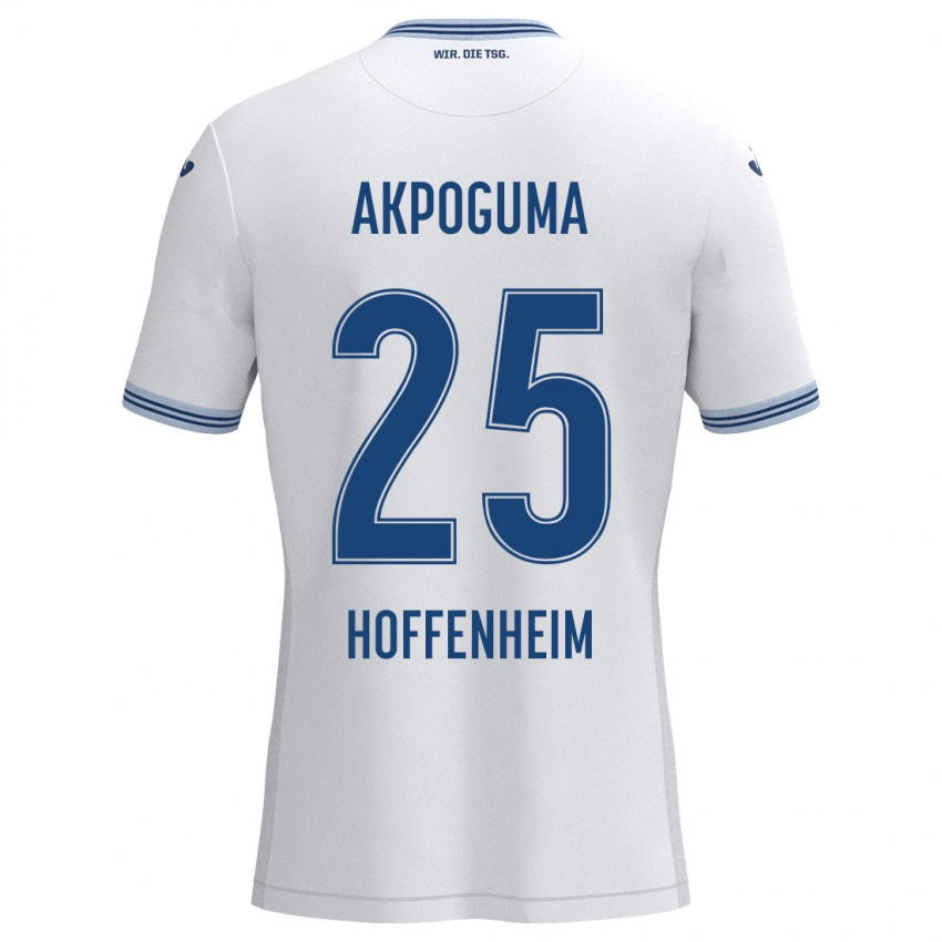 Heren Kevin Akpoguma #25 Wit Blauw Uitshirt Uittenue 2024/25 T-Shirt