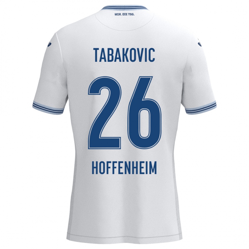 Heren Haris Tabakovic #26 Wit Blauw Uitshirt Uittenue 2024/25 T-Shirt