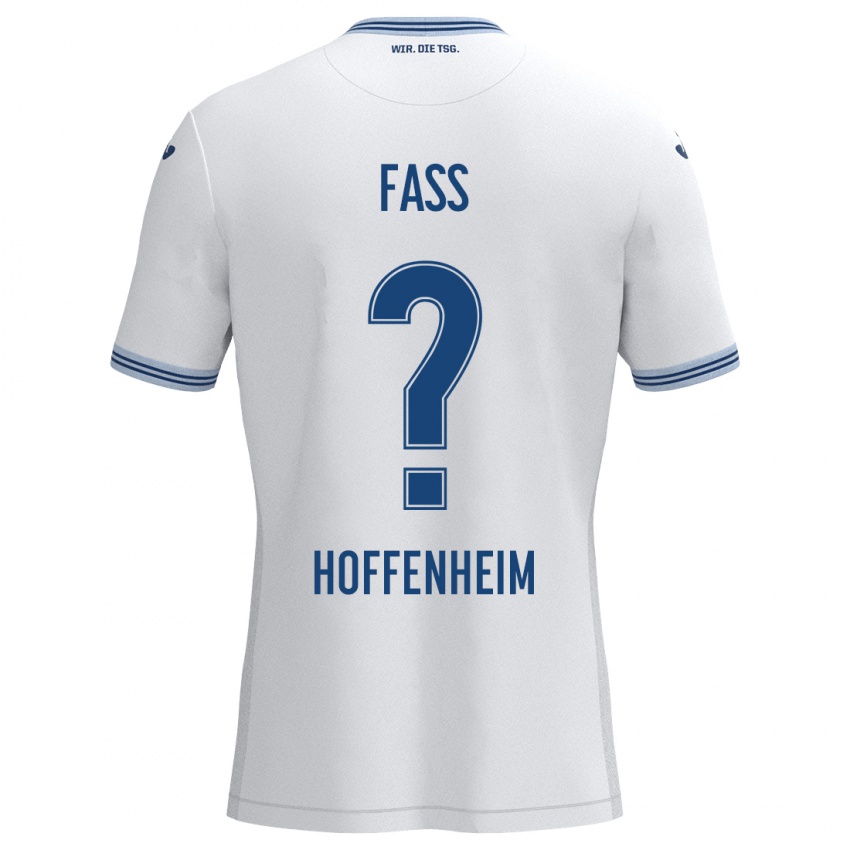 Heren Marlon Faß #0 Wit Blauw Uitshirt Uittenue 2024/25 T-Shirt