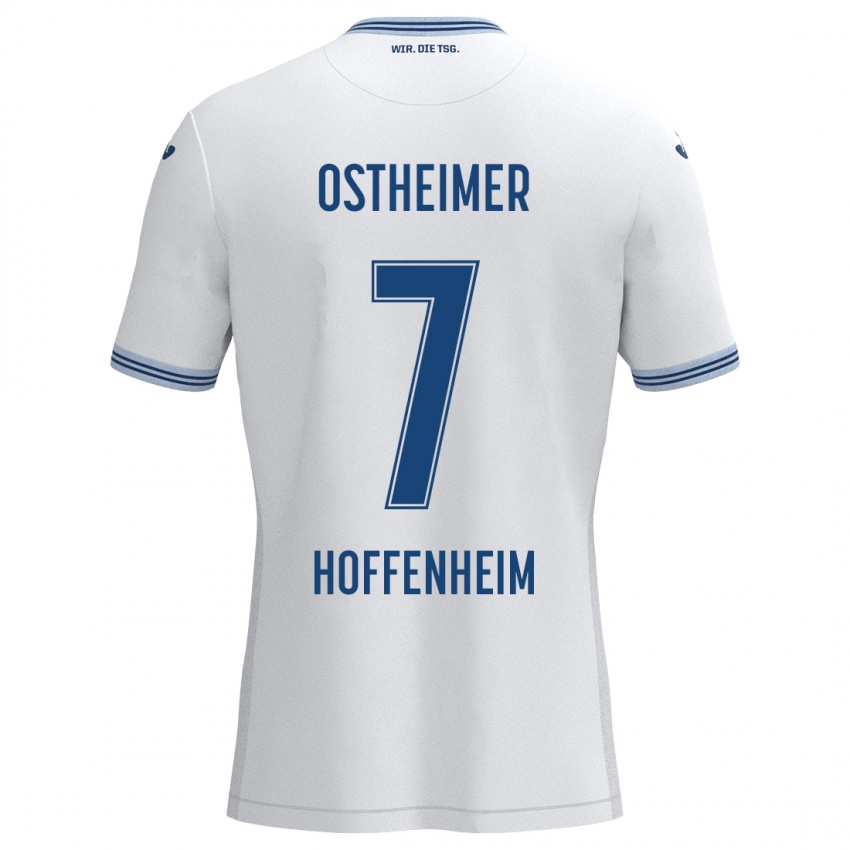 Heren Nevio Ostheimer #7 Wit Blauw Uitshirt Uittenue 2024/25 T-Shirt